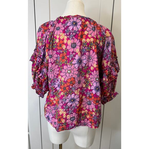 Ramy Brooke Janae Floral Blouse Size Small - Picture 3 of 11